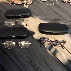 Elegant Women's Eyewear Set - purple ,silver  Brown Frames